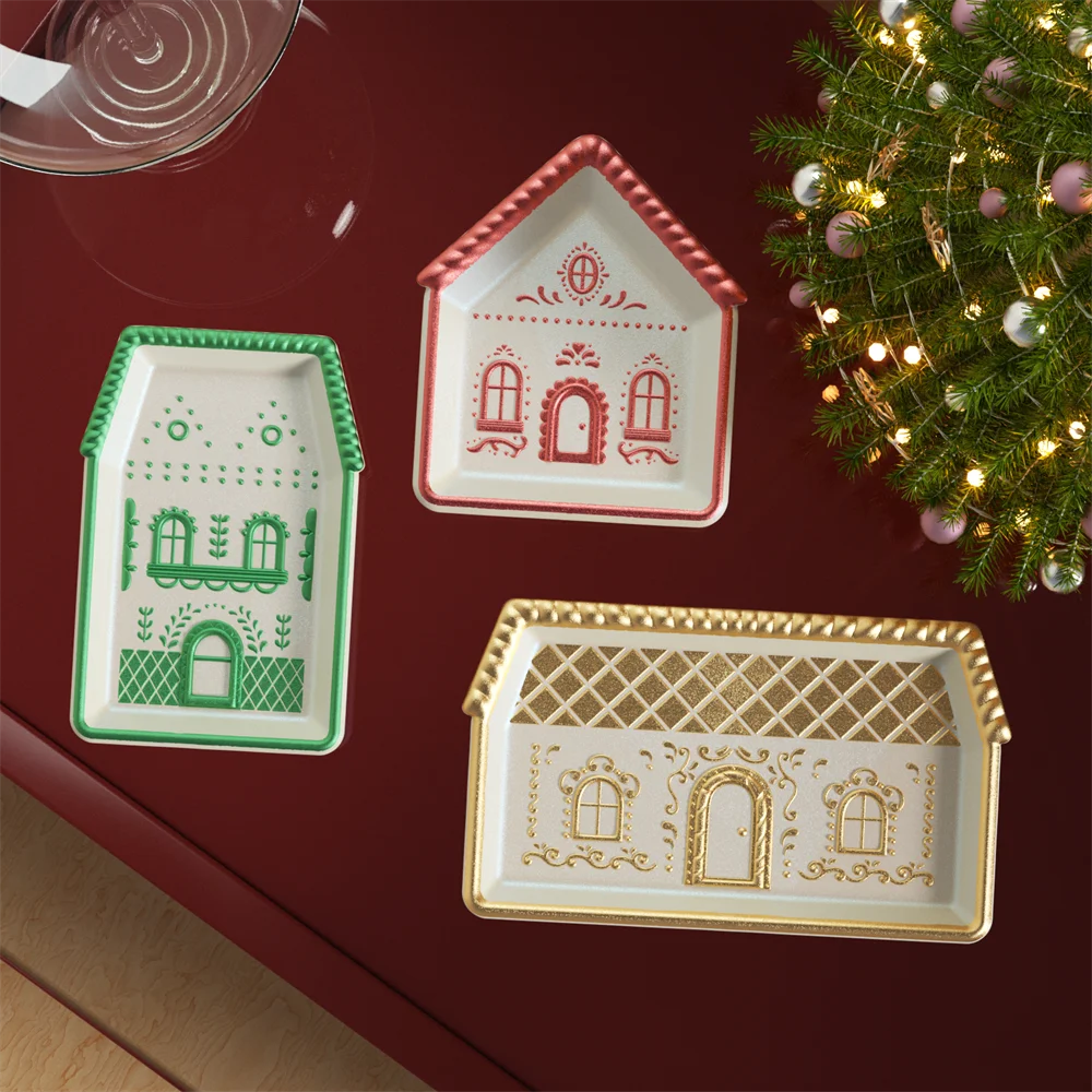 Plateau de noël en béton, moule en Silicone, bricolage, pain d'épices, chalet, ciment, Jesmonite, décoration de noël pour la maison