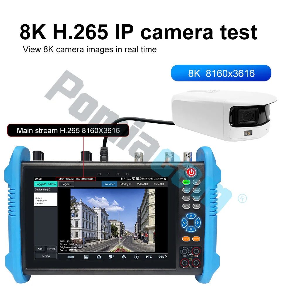 IPC-9800 MOVTADHS 7-inch IPS Touch Screen Monitor CCTV Tester with HD-TVI HD-CVI AHD SDI IP Camera 8MP AHD TVI CVI Tester Plus
