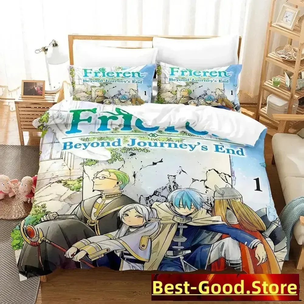 New Frieren Bedding Set Single Twin Full Queen King Size Bed Set Adult Kid Bedroom Duvet cover Sets 3D Print Anime Bed Sheet Set