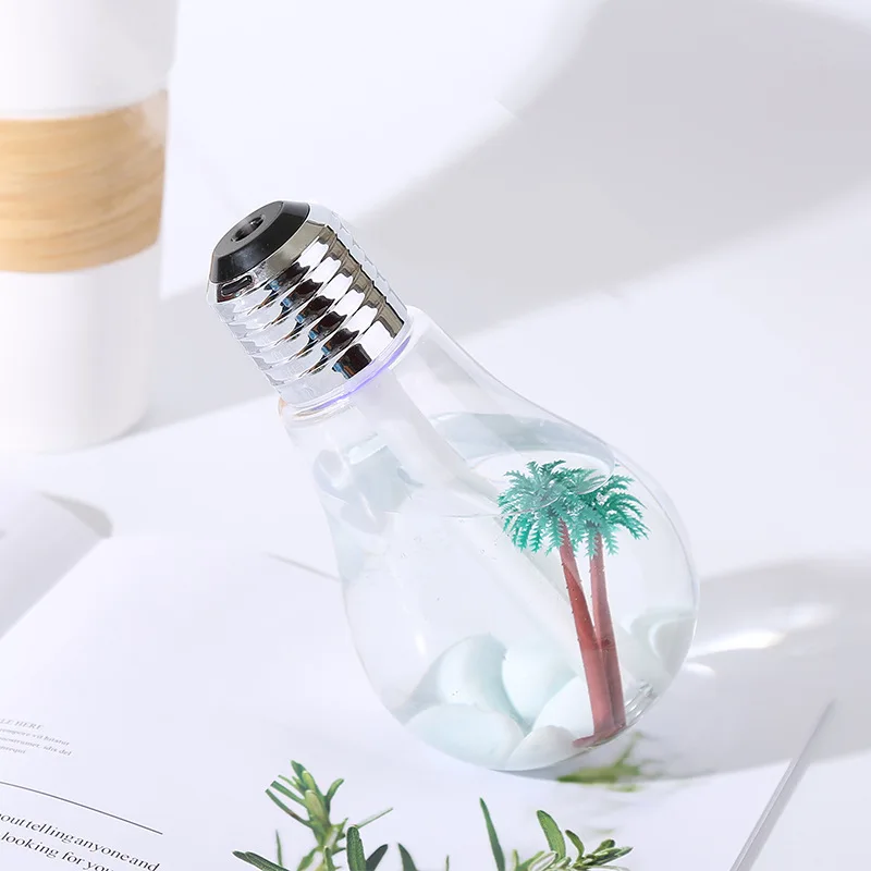 Honxiy Creative Style Small Night Light Micro Landscape Mister Smoke Emitting Usb Silent Small Colorful Light Bulb Humidifier