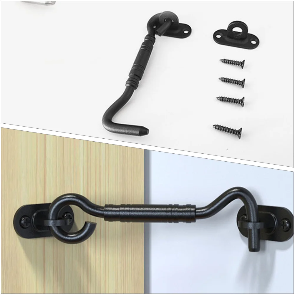 

1Set Barn Door Lock Stainless Steel Hook Latch Heavy Duty Lock for Sliding Door Gate Protection Hook Latch Latches and Locks