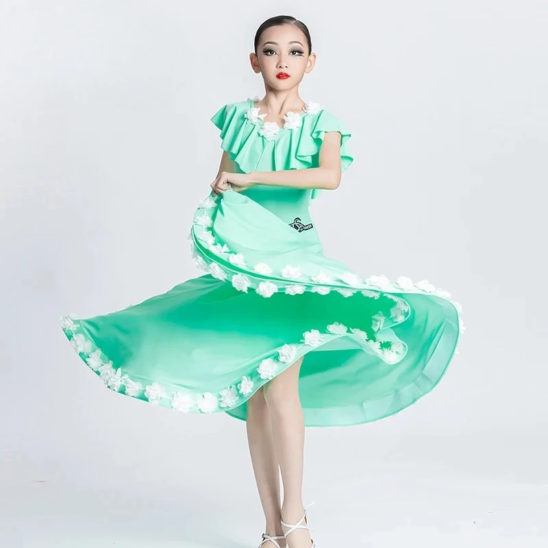 

Детская юбка для современного танца для девочек, праздничное стандартное платье для соревнований, большая юбка, платье для выступлений