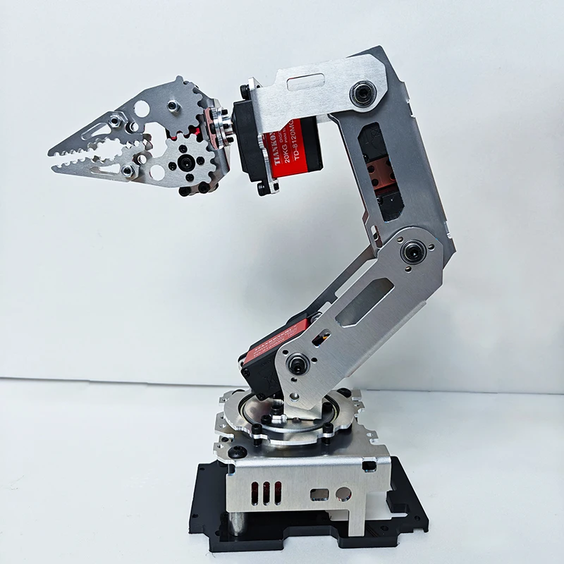 Arduino Desktop Servo Programmable 6-Degree-of-Freedom Industrial Robotic Arm Model with Mobile Phone Gripper DIY Kit