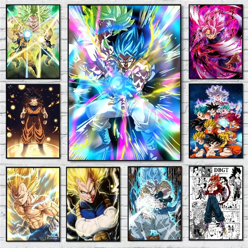 Dragon Ball clásico Anime japonés Son Goku Hitto impresión de alta definición lienzo pintura decoración de pared póster sala de estar