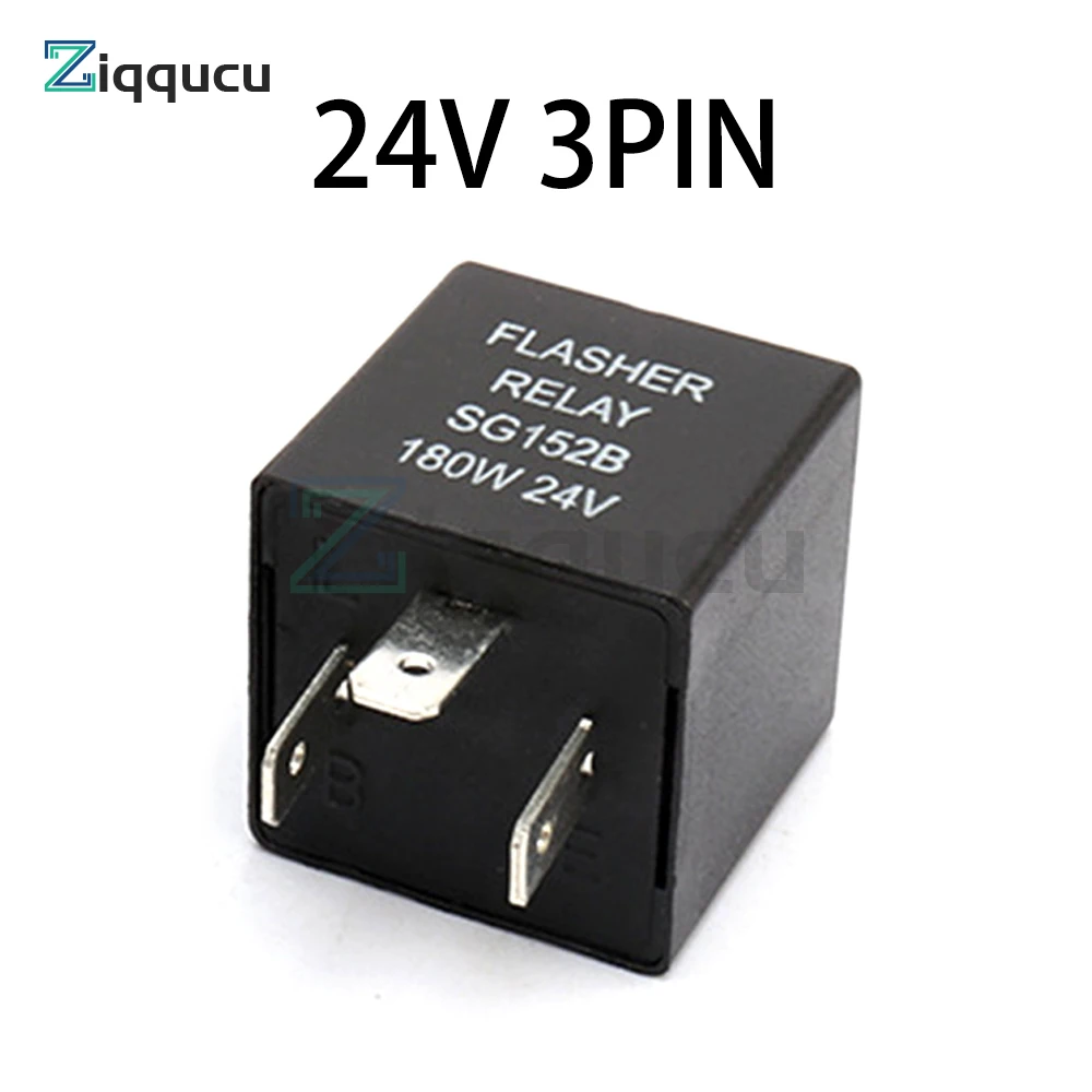 Flasher Relay 3 Pin Adjustable LED Flasher Relay Turn Signal Light Blinker Universal for 12V 24V Automobiles and Motorcycles