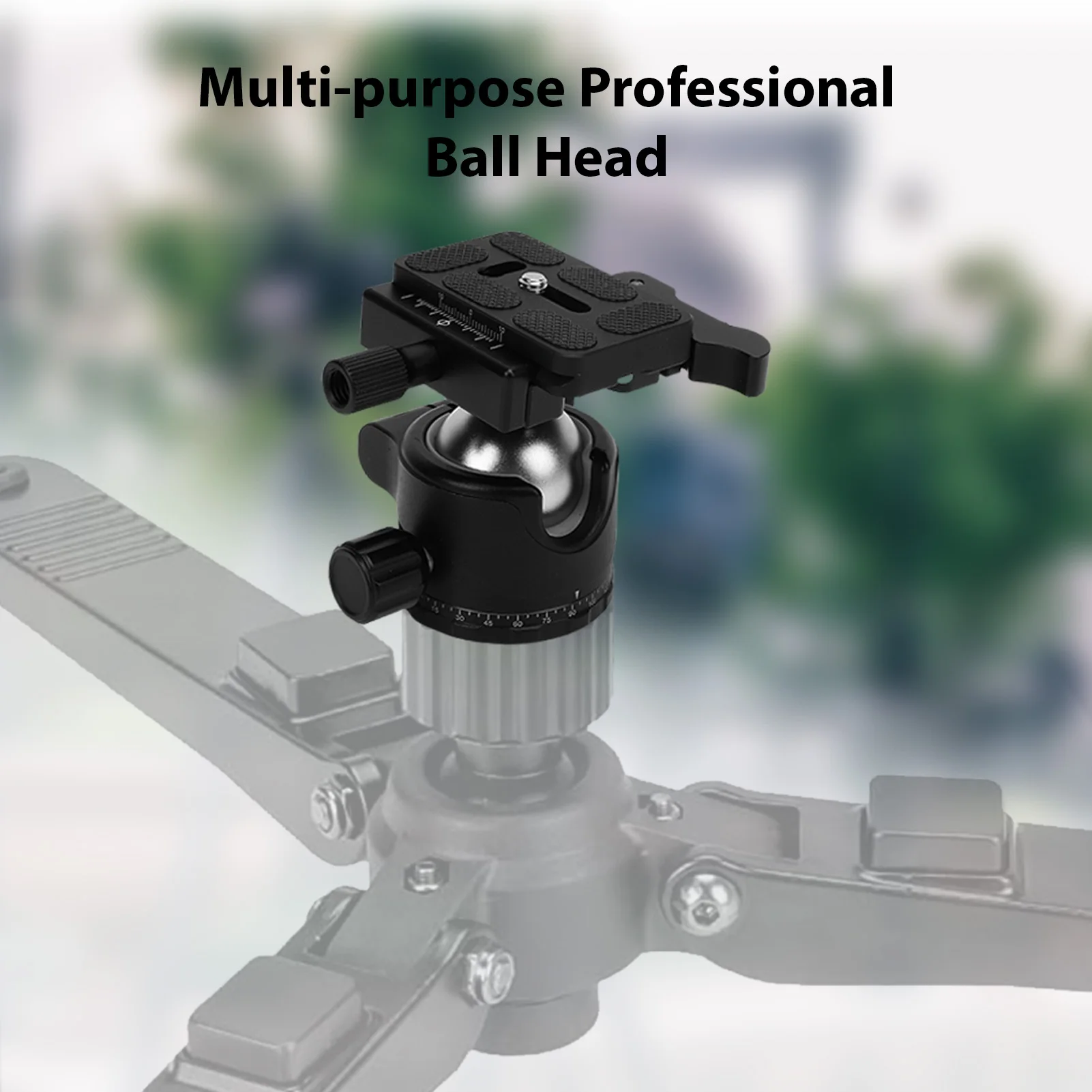 35mm Low Profile Tripod Ball Head with Aluminum Alloy Panoramic Quick Release Plate for Monopod DSLR Camcorder