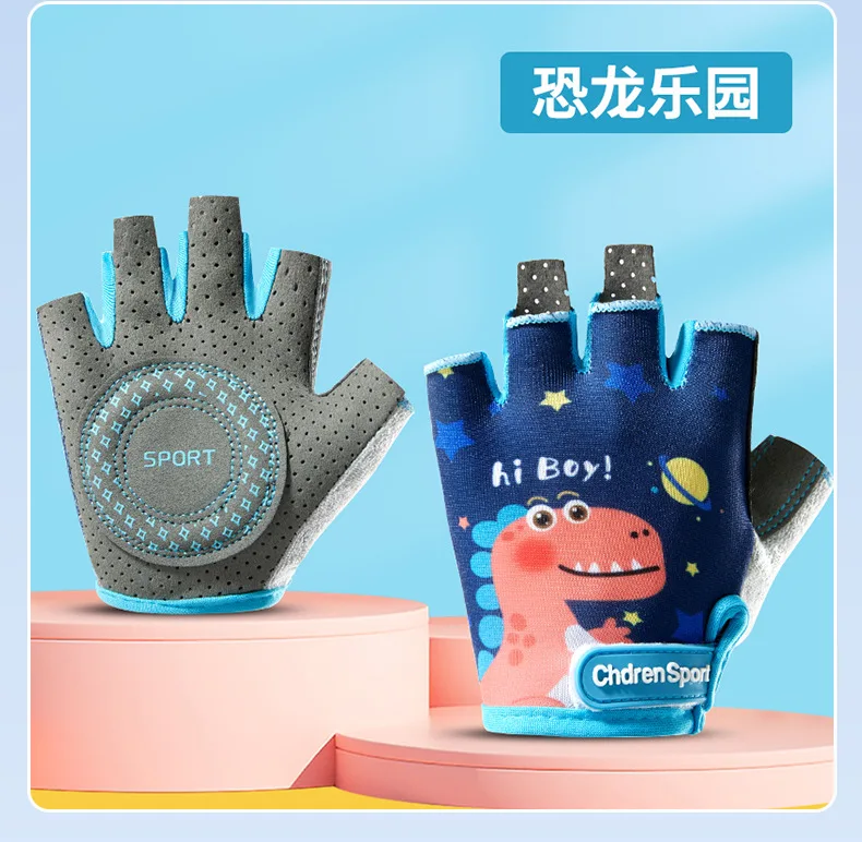 Kinder Sport Fingerlose Handschuhe Fahrrad Junge Mädchen Radfahren Anti-Verschleiß Kinder Roller Skating Training Übung Schutz Handschuhe – Detail 13