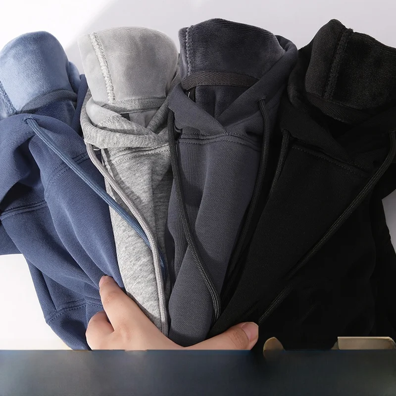 

Утепленная флисовая толстовка с капюшоном для осени и зимы, теплая повседневная спортивная толстовка с серебристой меховой подкладкой, дышащая, моющаяся