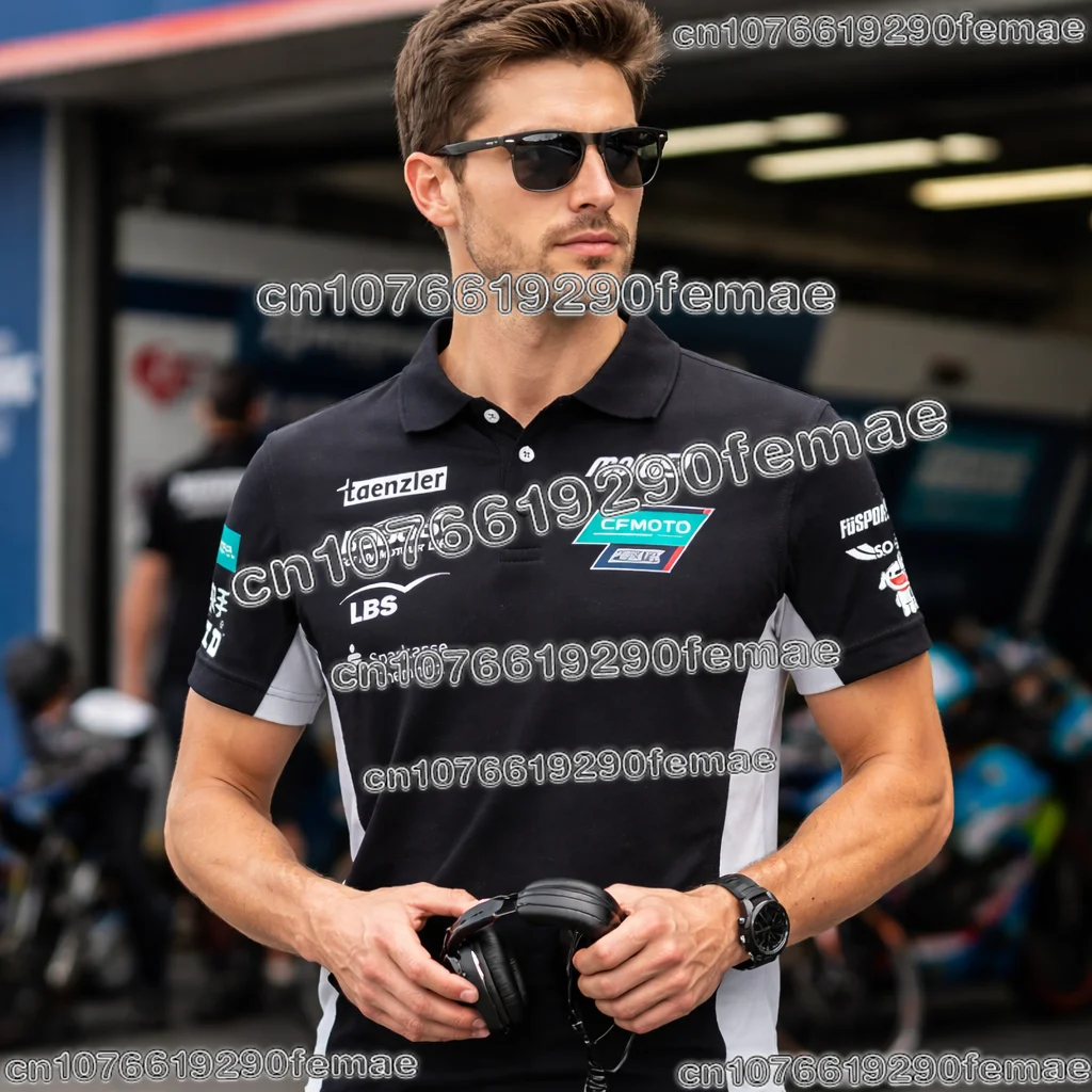 

Новая модная футболка-поло для мотоциклетной гоночной команды CFMOTO: повседневная, стильная, удобная, для активного отдыха и велоспорта