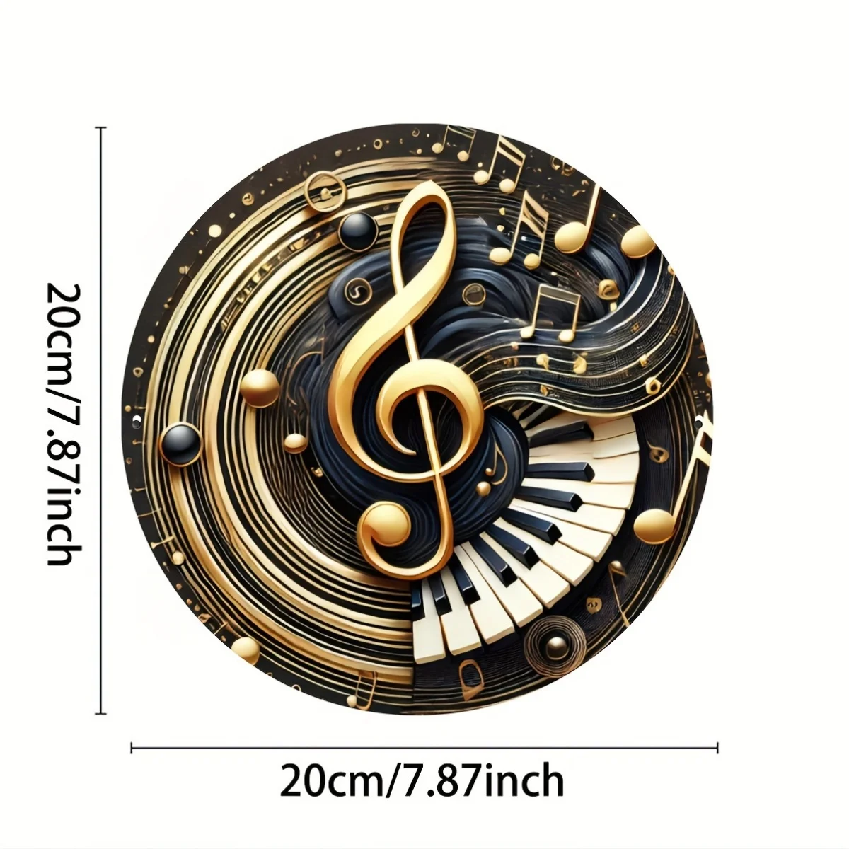 Piano Key Sign, Musical Note 2D Sign, Metal Aluminum Wreath Sign, Wreath Centerpiece, Porch Decoration, Bedroom Decoration