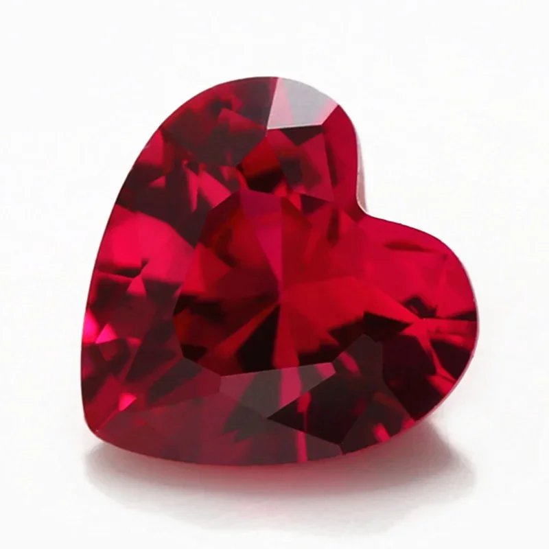 Unheated 2.10 Cts Natural Mined 8mmx8mm 12mmx12mm Sri-Lanka Dove Blood Ruby Red Heart Cut VVS Gem