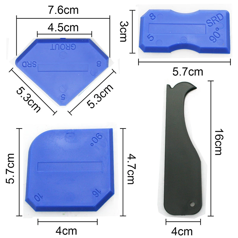 15PCS Caulk Nozzle Applicator Silicone Scraper Sealant Caulking Smooth Remover Tools Kit Floor Caulk Finisher Grout Accessoriess