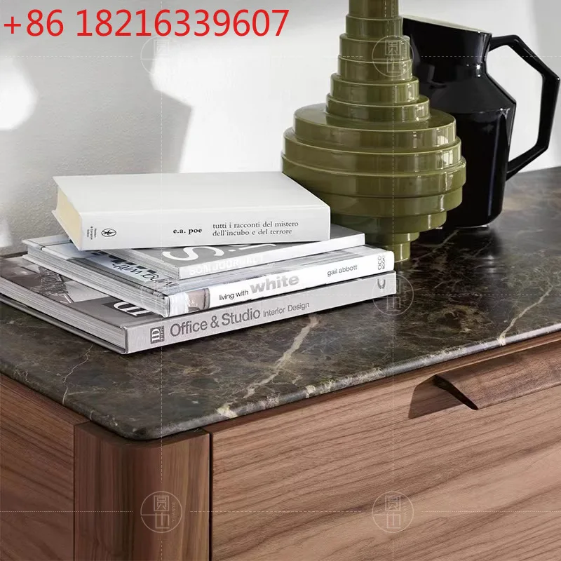 

Итальянский минималистичный североамериканский боковой шкаф из черного ореха, настенный шкаф для перчаток из массива дерева