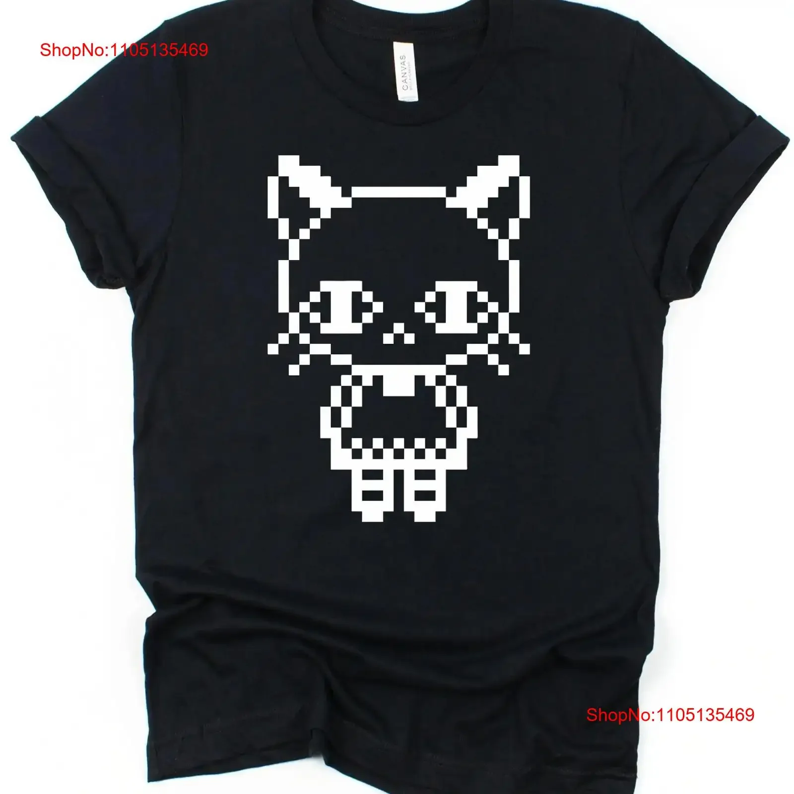 

8 Bit Cat T shirt Pixel Art Cart Animals 90's Retro Computer vintage Washed graphic streetwear Stretched Versatile Casual