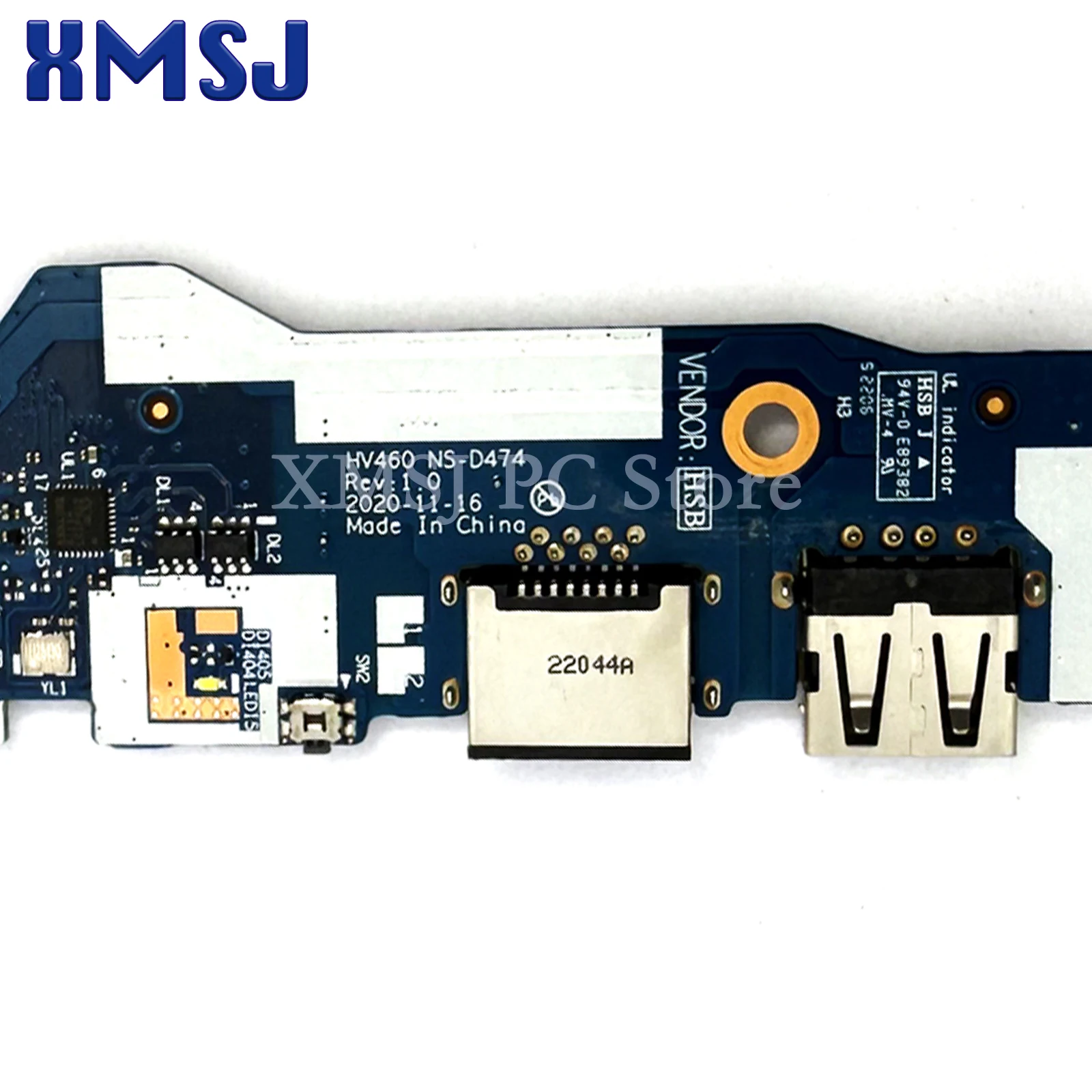 Genuine FOR Lenovo V14 G2 USB WLAN ETHERNET POWER BUTTON BOARD HV460 NS-D474