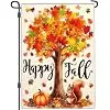 Happy Fall Garden Flag 12×18 Inch Double Sided Outdoor Fall Decorations for Home Fall Pumpkin Thanksgiving Sign Garden Flags jjp
