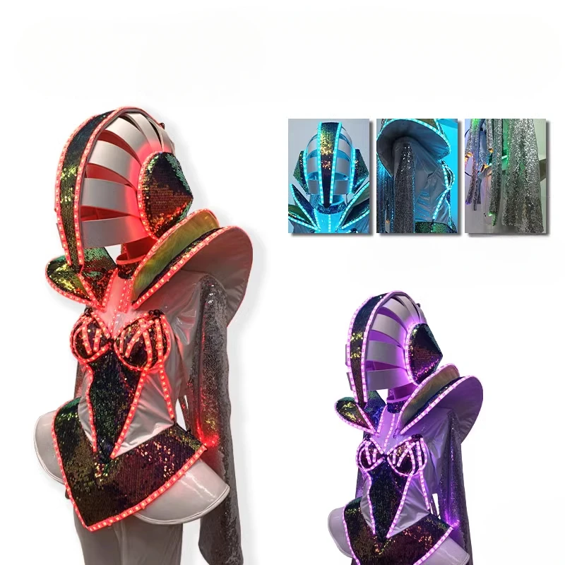 

Новый светодиодный светящийся костюм для выступлений в ночных клубах, караоке, на сцене, для певцов и диджеев, уличный косплей-костюм