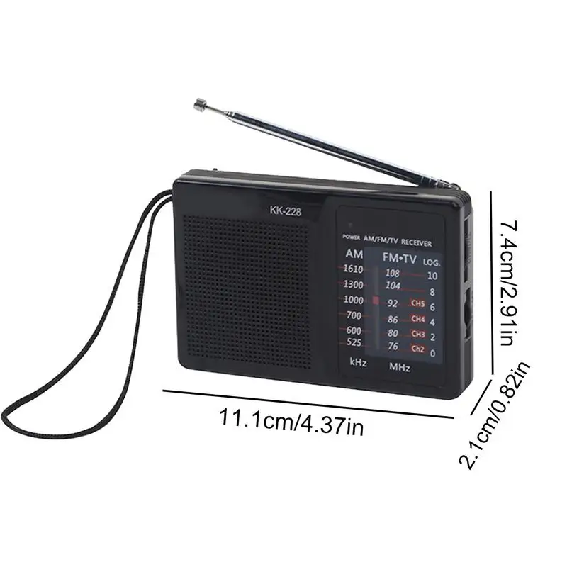 Rádio de bolso a pilhas, rádios estéreo am/fm, desfrutar de música, em qualquer lugar com design compacto, sinais ultra largos e pulso