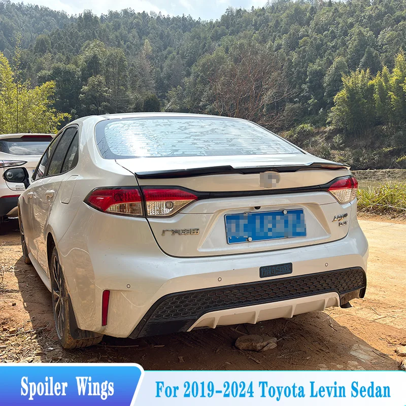 

For 2019--2024 Toyota Levin Sedan Rear Trunk Lid Lip Spoiler Wings ABS Material Car Decorative Tuning Parts Body Kit Accessories