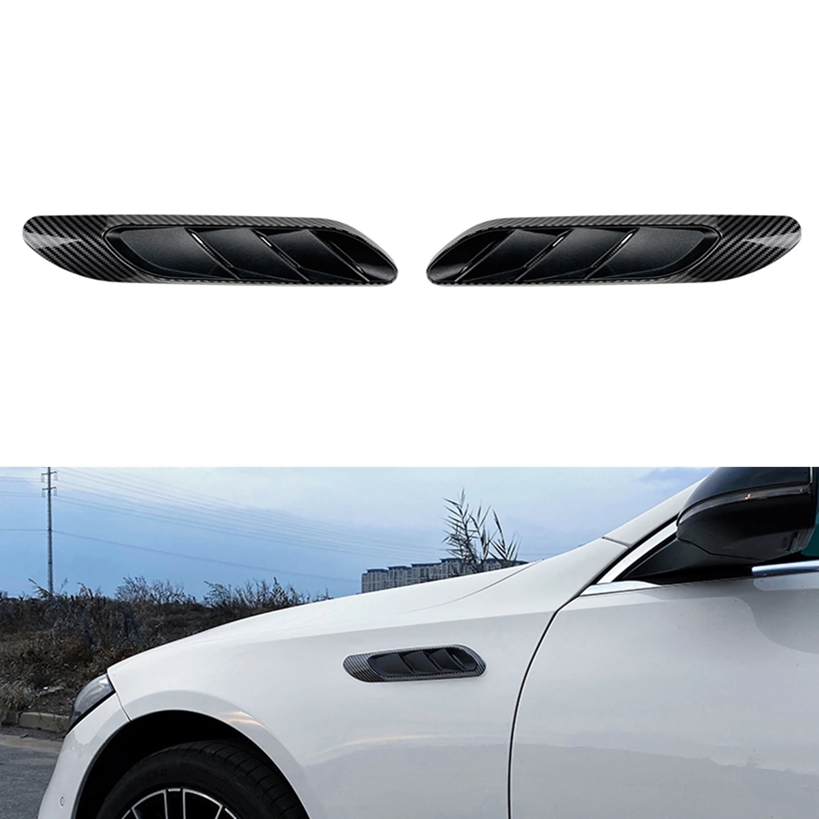 

For Mercedes Benz C Class W206 C200 C260 AMG C63 2022-2023 Fender Side Air Outlet Vent Trim Intake Flow Duct Cover Molding Shade