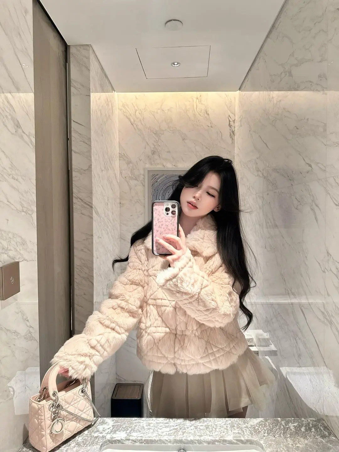 

Зимняя экологически чистая норковая бархатная шуба женская маленького размера с стеганым воротником и меховым верхом для девочек Sle Stand Fit ort...