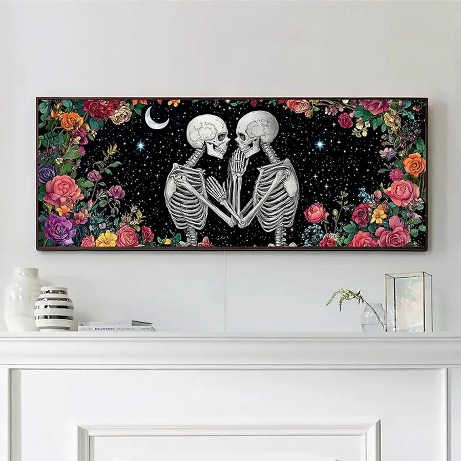 Diy Diamond Art Painting Kits Extra Large Size Skeleton Lovers Full Drill Mosaic Embroidery Skull Picture Wall Decor Frameless