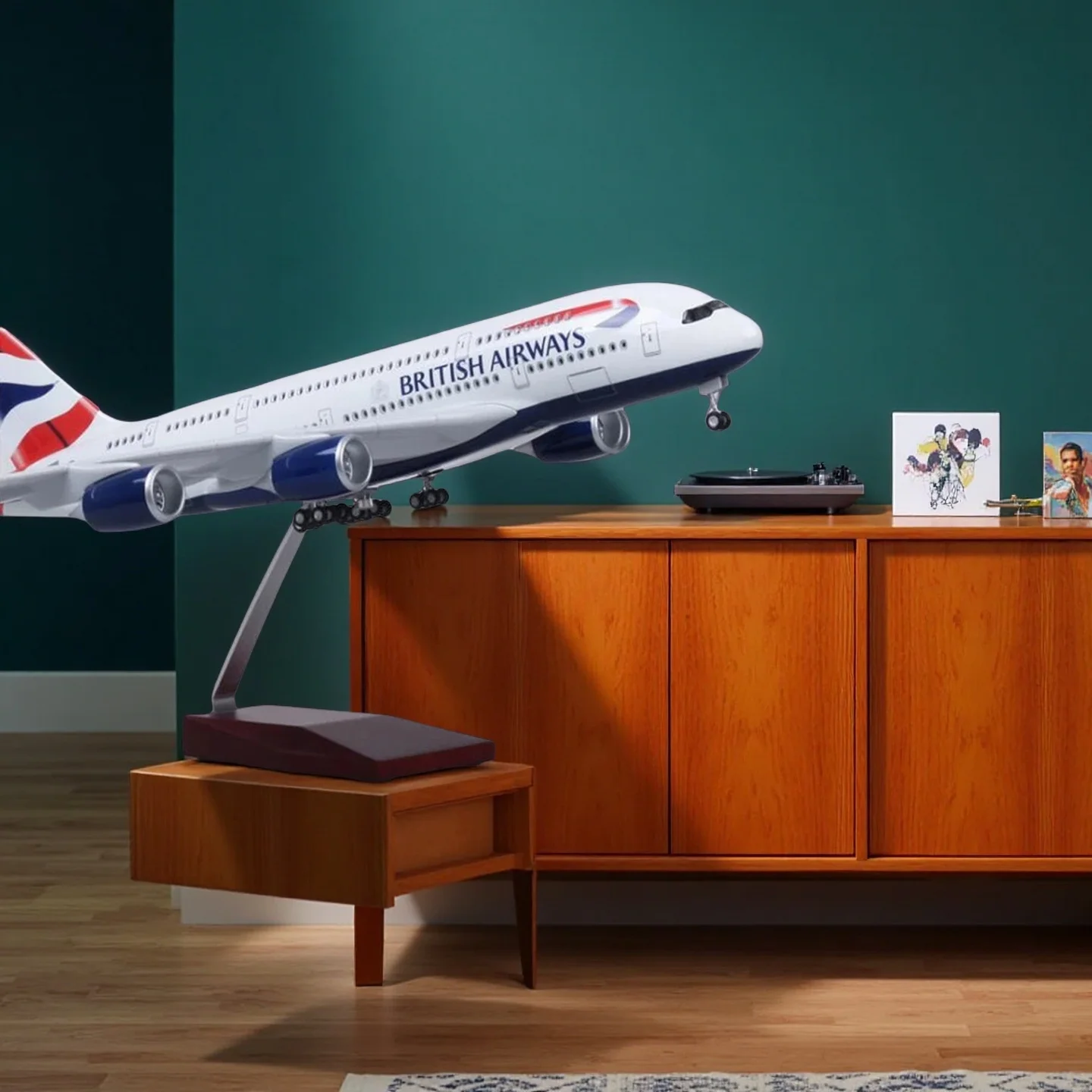

1:160 Scale Diecast Plane Model British Airways A380 Model Airplane Toy Collection with LED Light(Touch or Sound Control) for