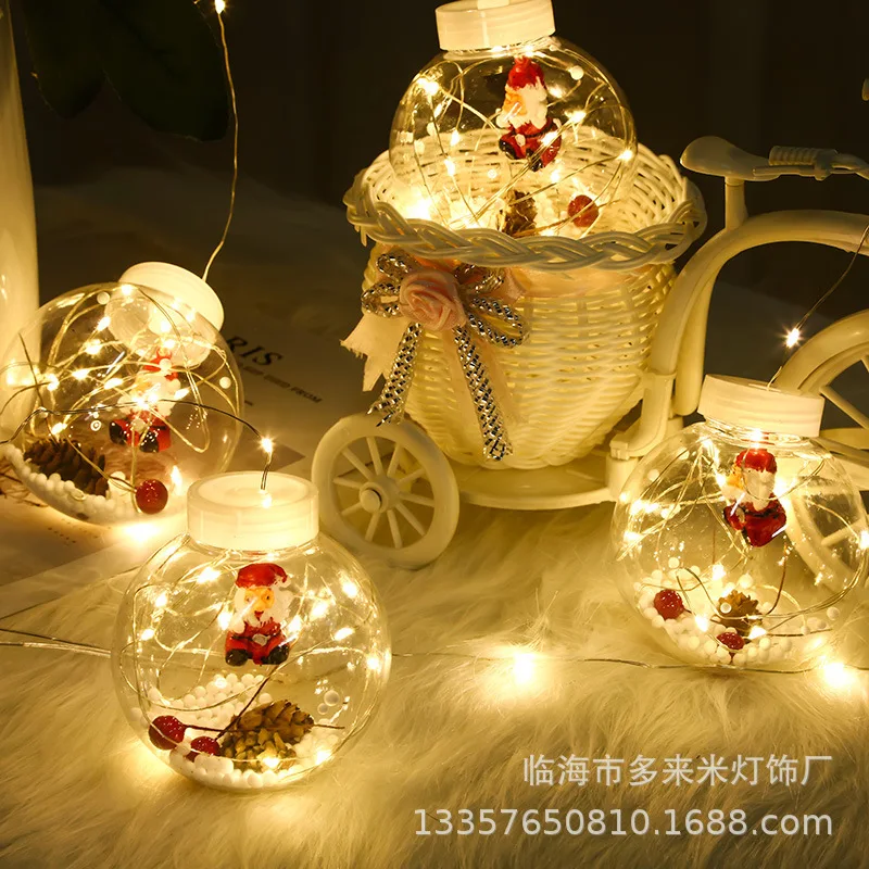 LED curtain , snowman wish string window display festive copper wire lights round ball decorations