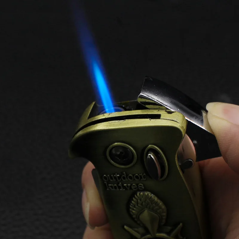 Creative metal lighter Metallic Multifunctional Windproof direct charge Cigarette igniter With a compass Cigarette accessories