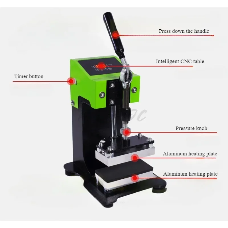 6 * 12CM Manual Hot Press Machine Rosin Machine Heat Transfer Small Upper and Lower Plate Heating Rosin Press Machine