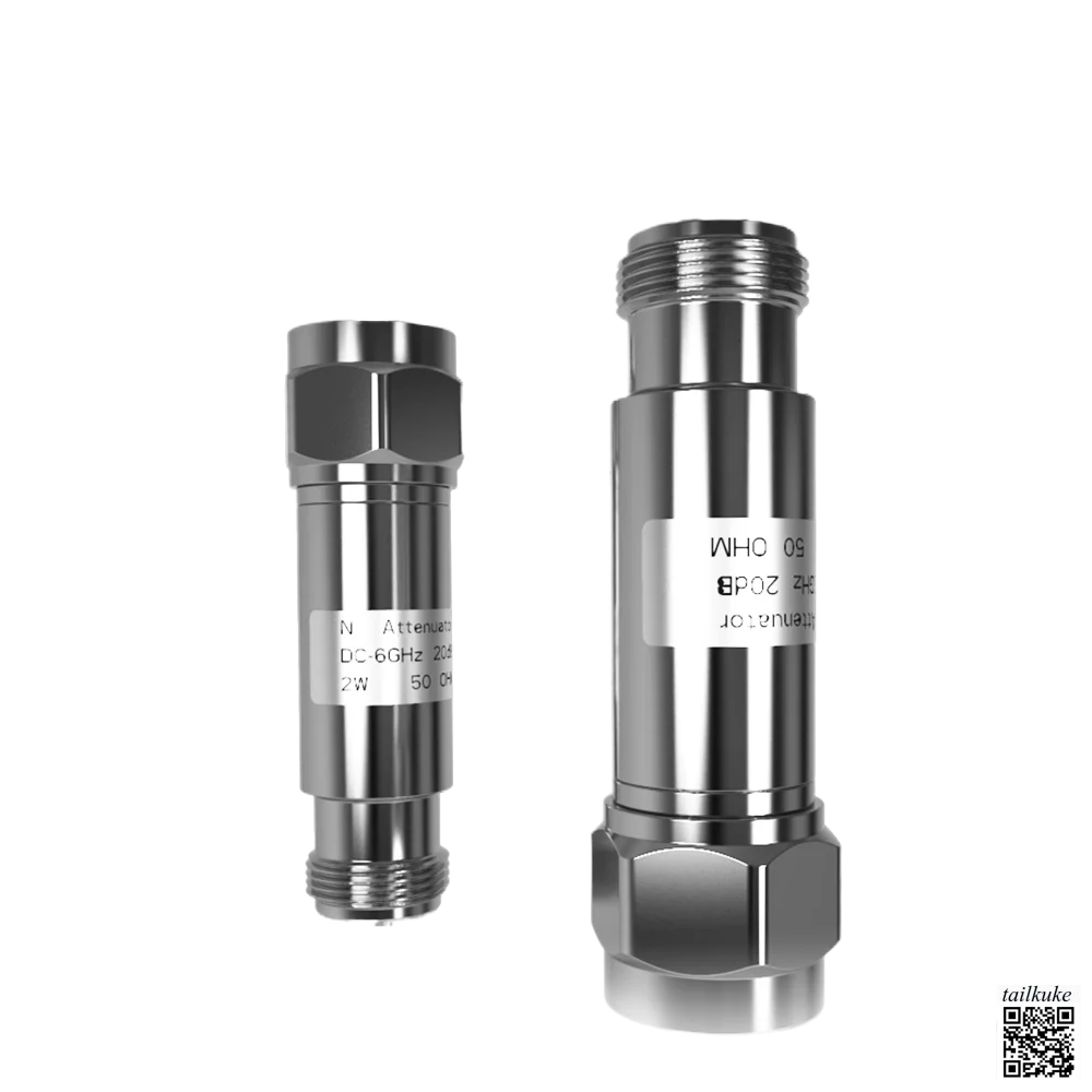 2W/5W N-type Fixed Attenuator 0-3G/6G/18G Signal Attenuator 2W/5W Coaxial RF Attenuator