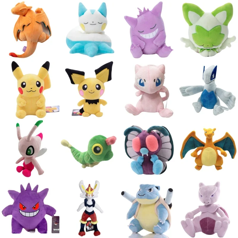 Caliente más nuevo Pokemon Gengar felpa Cenicienta Jirachi Sprigatito muñeca Charizard muñeco de peluche Pachirisu Blastoise Cyndaquil Mewtwo Juguetes