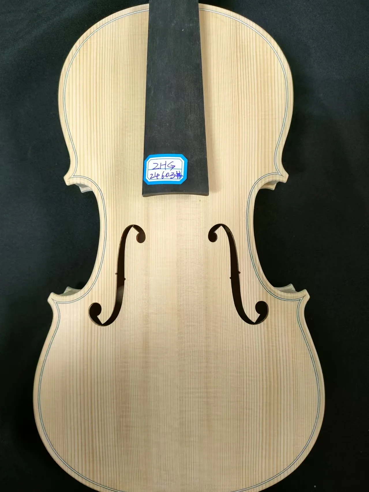 1PC White Violin Unvarnished Flamed Maple Back Spruce Top Ebony Fingerobard 4/4 ZHG24603#