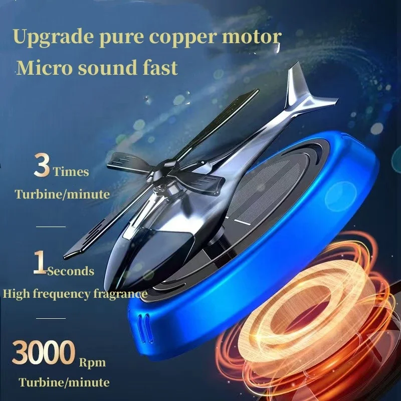 Car Air Freshener Helicopter Solar Propeller Rotating Aroma Diffuser Car Styling Fragrance Decoration Auto Interior Accessories