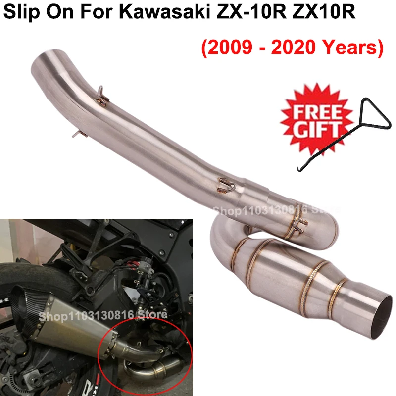 

Слипоны для Kawasaki ZX-10R ZX10R 2009 - 2020 глушитель выхлопной трубы мотоцикла из нержавеющей стали 51 мм