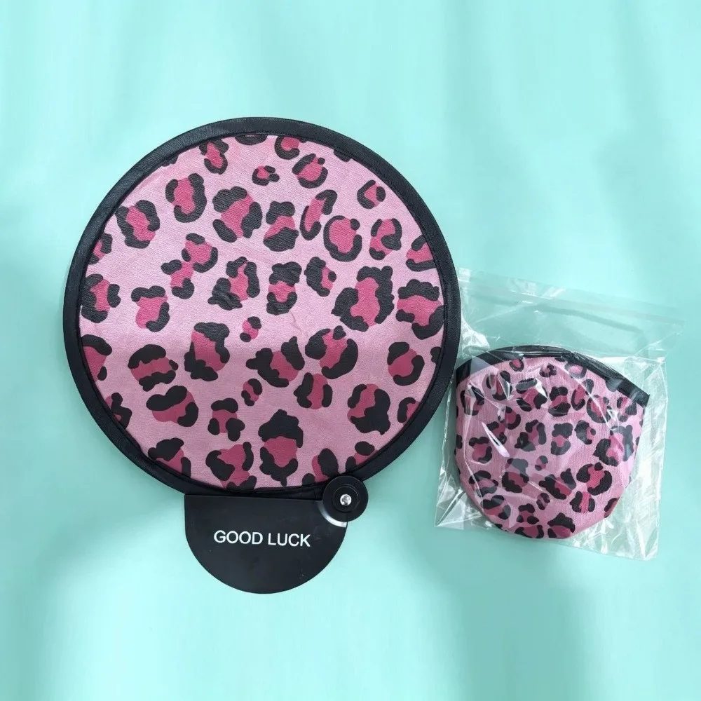 Reusable Football Pattern Foldable Hand Fan Lightweight Summer Round Fan Pocket Size Mini Handheld Fan Party