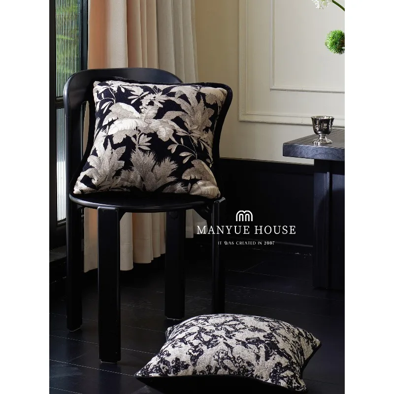 

Master pure handcraft chenille pillow new Chinese style light luxury cushion sofa waist pillow pillow bed headrest pillowcase