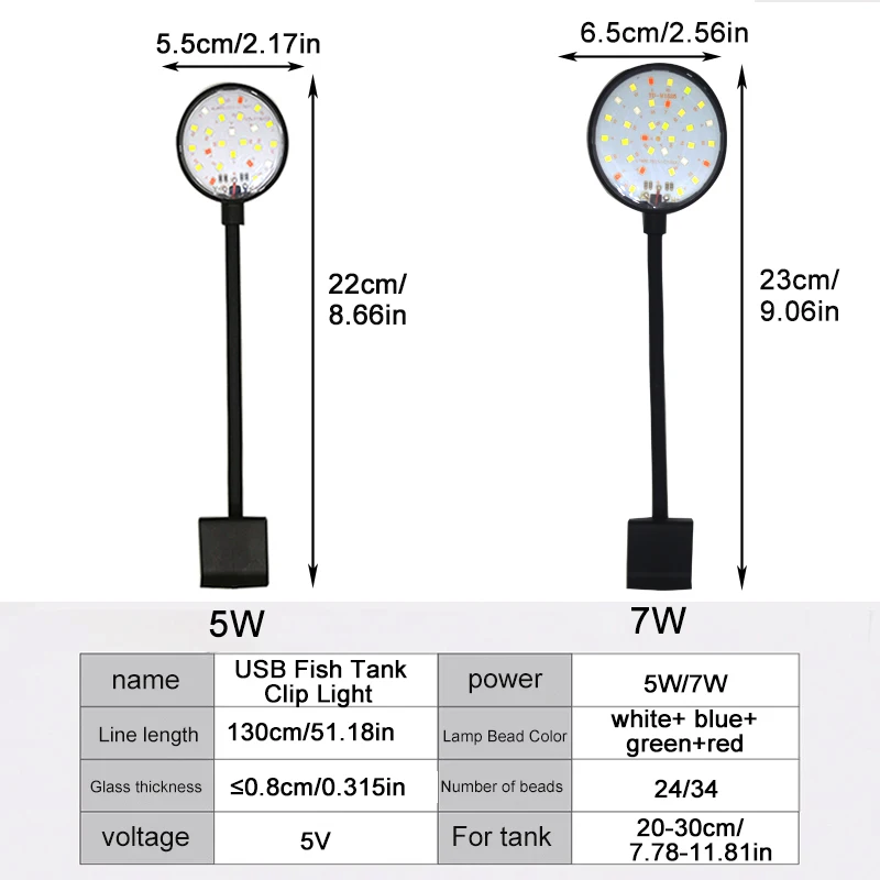 USB Aquarium LED Lamp Fish Tan - Marine Aquarium Mini ulasan dan harga