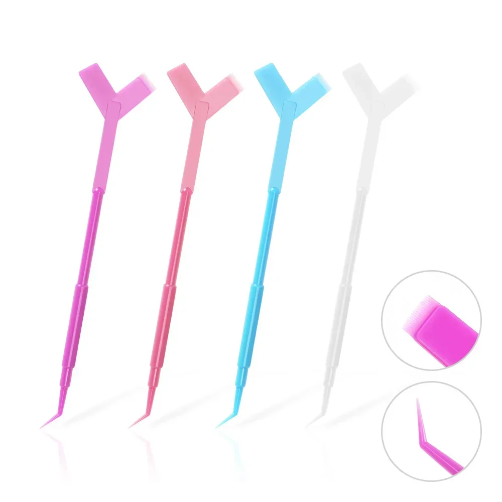 

10Pcs Perm Eyelash Wand Eyelash Curlers Curl makeup tools Plastic Perming Y-shaped eyelash brush microblading supplies