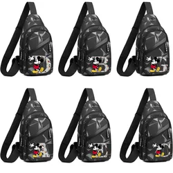 Mickey Mouse A-Z 26 English Letters Men's Chest Bag Messenger Bag Sports Bag Disney Single Shoulder Casual Waist Bags Backpack