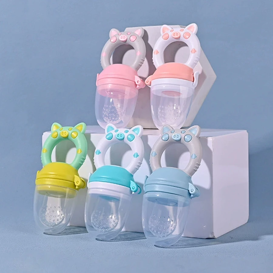 

1pc Baby Fruit Feeder Pacifier Fresh Fruit Food Feeding Piggy Cute Pig Shape Baby Newborn Silicone Pacifiers For Babies