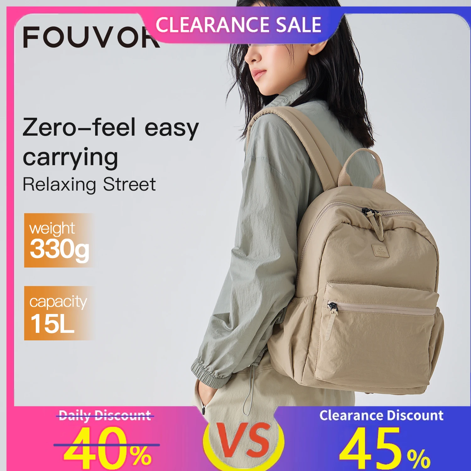 

Fouvor Women's Small Backpack 2025 Trend Casual Fashion Sports Backpack Nylon Waterproof School Bags Black Female Bags 3071-16