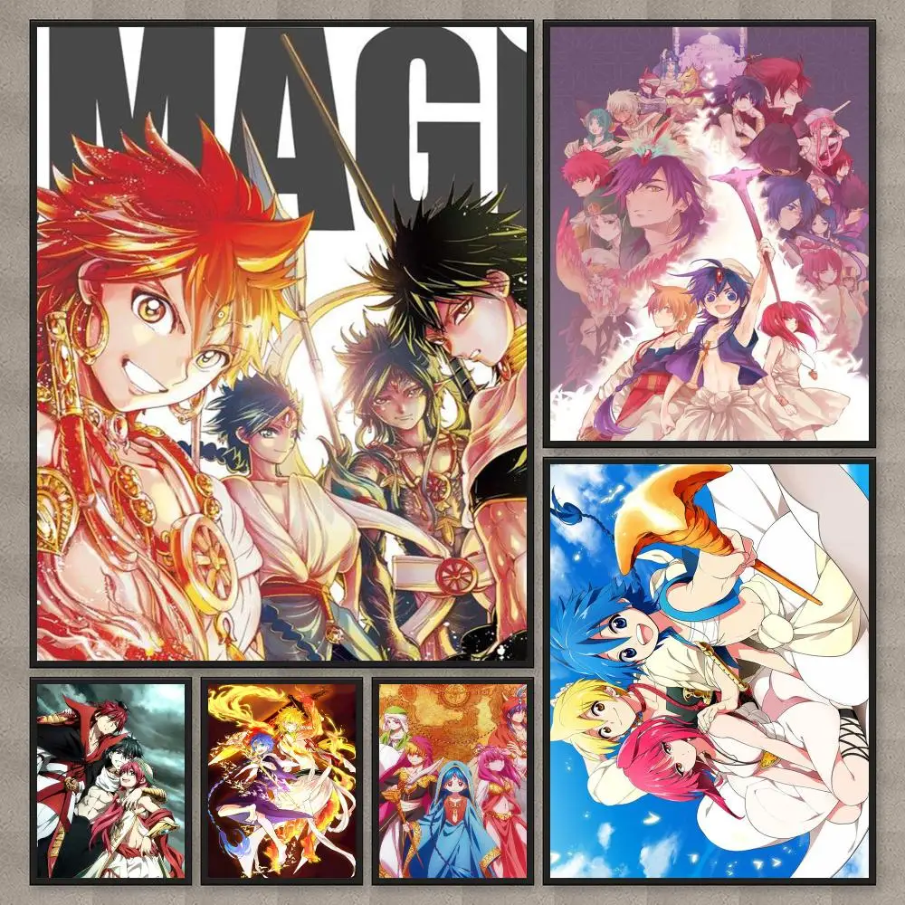 Magi The Labyrinth Of Magic Poster Waterproof Sticky Wall Art Print For Bedroom Living Room Hallway Bar Home Decor