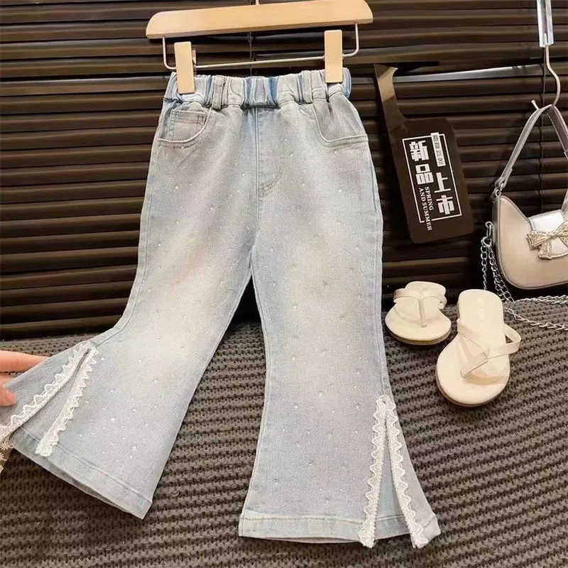 

Spring Baby Girls Boot Cut Jeans for New Autumn Clothes for Flared Pants Baby Girl Casual Trousers for 2-Yrs Girls Cowboy Pants