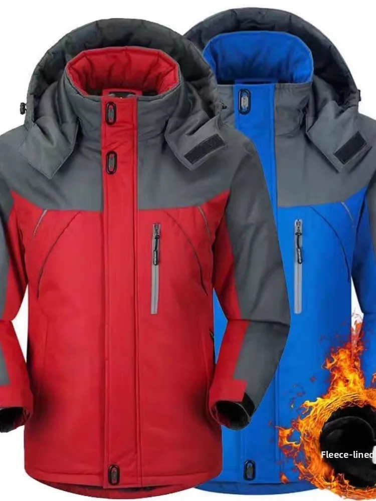 

Утепленная мужская куртка-ветровка большого размера, свободного кроя, ветрозащитная, водонепроницаемая, для работы и повседневной носки, теплая