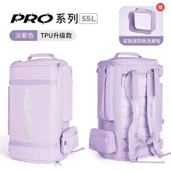 HIGH EXPERIENCE Ski Backpack Hanging Single Double Skis Large Capacity Wet-Dry Separation Waterproof Resistant Snowboard Bag55L