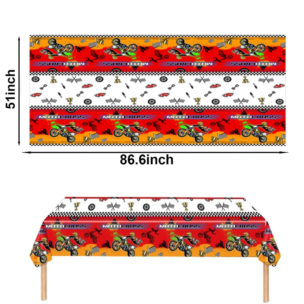 Dirt Bike Motorrad Thema Einweggeschirr Banner Ballon Kuchen Dekor Jungen Motorrad Rennen Geburtstag Party Dekoration Lieferungen – Detail 12