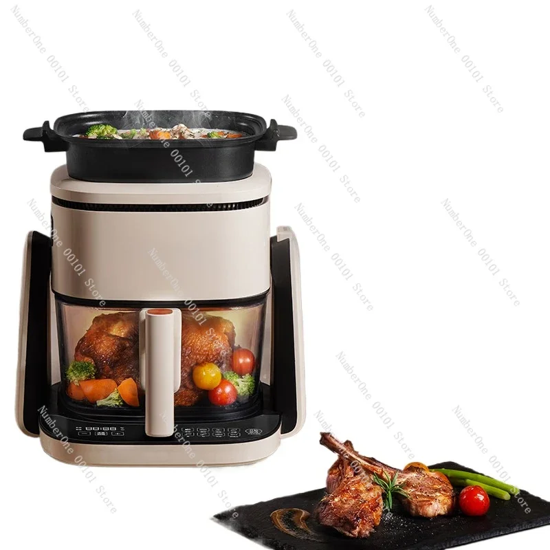 Lexcook household automatic 4L large-capacity electric fryer frying integrated air fryer