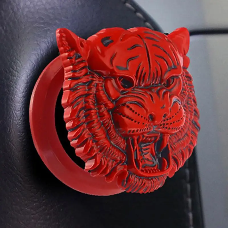 Start Stop Button Cover Tiger Head Decal For Engine Start Stop Button Adhesive Auto Interior Accessories For Prevents Scratches