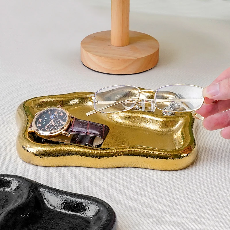 Creative Luxury Ceramic Cloud Jewelry Tray Porch Key Storage Tray Snacks French Fries Tray Ornaments Ornaments Display Plate